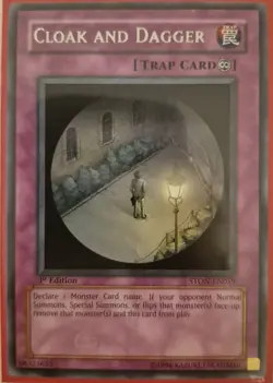 YuGiOh Cloak and Dagger Rare 1st Edition STON-EN059 - Image 1