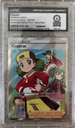 Pokemon TCG Copycat Evolving Skies Full Art Error Card CGC AU - Image 1