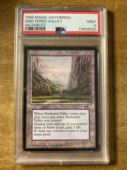 MTG✨SHELTERED VALLEY ✨Alliances PSA 9 MINT RARE Land 1996 RESERVE LIST Low POP ! - Image 1