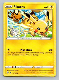 2022 Pokemon Card Silver Tempest Pikachu 49/195 - Image 5