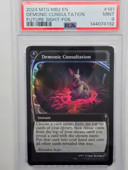 MTG Mystery Booster 2 Demonic Consultation Future Sight Foil PSA 9 MINT 2024 - Image 1