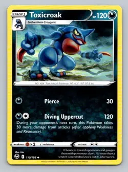 2022 Pokemon Card Silver Tempest Toxicroak 110/195 - Image 1