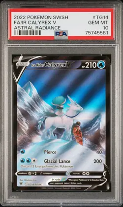 Pokemon Fa/Ir Calyrex V Pokemon Sword & Shield Astral Radiance TG14 NM PSA 10 - Image 1