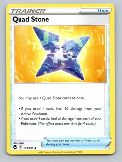 2022 Pokemon Card Silver Tempest Quad Stone 163/195 - Image 1