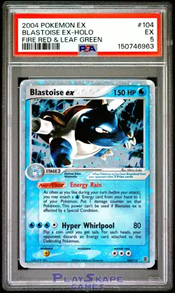 Pokemon Card PSA 5 Blastoise ex 104/112 Fire Red Leaf Green Holo Rare 2004 - Image 1