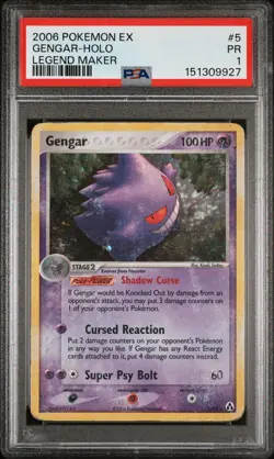 PSA 1 2006 Pokemon EX Legend Maker Gengar Holo Foil Rare 5/92 - Image 1