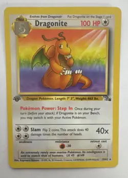 Pokemon | Dragonite 19/62 | 1st Edition | Fossil Set | 1999 WOTC | Non-Holo Rare - Image 1