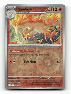 RAPIDASH DESTINED RIVALS 030/182 POKEMON REVERSE HOLO NM/M - Image 1