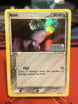 Aron 44/100 Common Crystal Guardians Pokemon Reverse Holo Moderately Played - Image 1