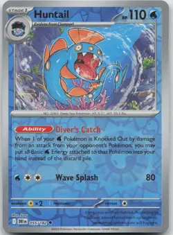 Huntail 055/182 Uncommon Destined Rivals Pokemon Reverse Holo Near Mint - Image 1