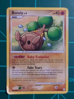 Bonsly 71/130 Common Diamond & Pearl Pokemon damaged - Image 1