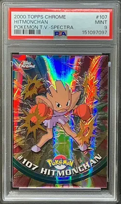 2000 TOPPS CHROME POKEMON T.V. SPECTRA #107 HITMONCHAN PSA 9 - Image 1
