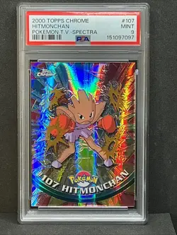 2000 TOPPS CHROME POKEMON T.V. SPECTRA #107 HITMONCHAN PSA 9 - Image 2
