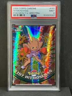 2000 TOPPS CHROME POKEMON T.V. SPECTRA #107 HITMONCHAN PSA 9 - Image 3