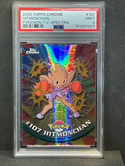 2000 TOPPS CHROME POKEMON T.V. SPECTRA #107 HITMONCHAN PSA 9 - Image 4