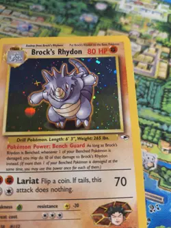 Pokemon Brock's Rhydon 002/132 Gym Heroes Holo 2000 Lp-Mp - Image 3