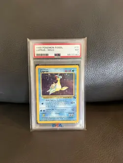 Pokemon Lapras Fossil Holo Rare Unlimited Edition 10/62 PSA 7 English 1999 - Image 1
