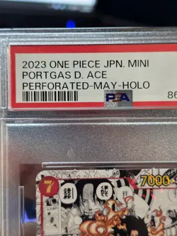 One Piece PSA 8 HOLO Saikyo Jump Mini May Portgas D. Ace Manga JPN OP02-013 - Image 4