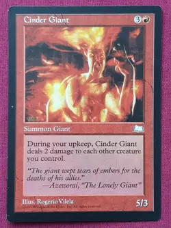Magic The Gathering WEATHERLIGHT CINDER GIANT red card MTG - Image 1