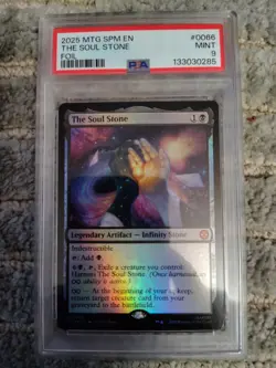 2025 Magic The Gathering Marvel's Spider-Man #0066 The Soul Stone Foil PSA 9 - Image 1