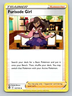 2022 Pokemon Card Silver Tempest Furisode Girl 157/195 - Image 1