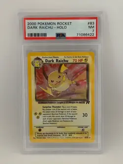 Vintage Pokemon Rocket - Dark Raichu - Holo - PSA 7 - Image 1