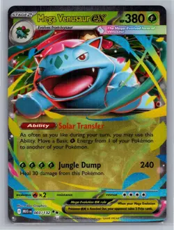 Mega Venusaur ex 003/132 Double Rare Mega Evolution Pokemon Holo Near Mint - Image 1