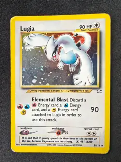 Pokemon, Lugia 9/111, Neo Genesis, 2000, Holo, Heavy Play - Image 2