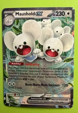 Pokemon Maushold ex Holo Double Rare Card 155/182 SV04 Paradox Rift English - Image 1