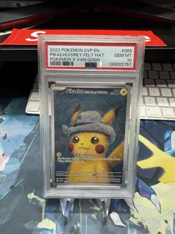 Pokemon Pikachu with Grey Felt Hat Van Gogh Full Art Promo SVP EN 085 PSA 10 - Image 1