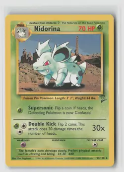 Nidorina #53/130 Base Set 2 Uncommon Pokemon TCG LP - Image 1