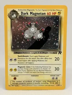 Wizards Pokemon TCG Dark Magneton Team Rocket 11/82 Holo Rare 1st Ed 60 HP - Image 1