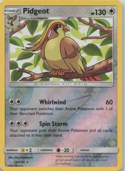 Pidgeot 124/181 Rare Team Up Pokemon Reverse Holo Near Mint - Image 1