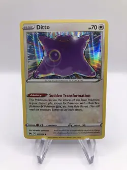 Pokemon TCG Ditto 107/159 Holo Rare NM+ Crown Zenith Pokemon Card - Image 1