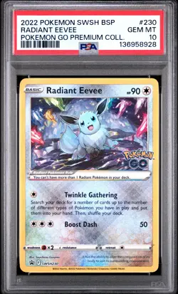 2022 POKEMON SWSH BLACK STAR PROMO #230 RADIANT EEVEE PSA 10 - Image 1