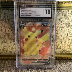 2022 Pokemon Brilliant Stars - Pikachu V #157/172 CGC 10 Gem Mint - Image 3