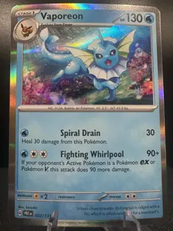 Vaporeon 022/131 Prismatic Evolutions Pokemon Holo Near Mint - Image 1