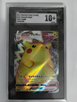 2021 Pokemon Japanese Pikachu Vmax 046/184 RRR Full Art Vmax Climax SGC 10 - Image 1