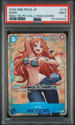 Nami P-112 One Piece Japanese Mini-Tin Pack Set Vol.2 ROKUSHIRO 112 MINT PSA 9 - Image 1
