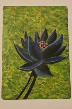 Handpainted Black Lotus Custom Art Magic The Gathering Playtest Commander EDH - Image 1