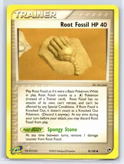 2003 Pokemon TCG EX Sandstorm Root Fossil - 92/100 - NM - Image 3