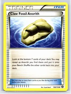 2016 Pokemon TCG - XY Steam Siege - Claw Fossil Anorith 100/114 Uncommon - Image 1