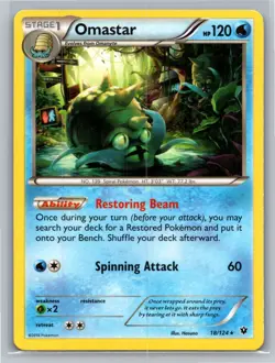 Omastar 18/124 Rare Fates Collide Pokemon Lightly Played - Image 1
