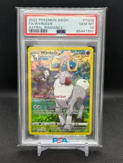 2022 Pokemon SWSH Full Art Wyrdeer Astral Radiance #TG06/TG30 PSA Gem Mint 10 - Image 1