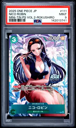 Nico Robin PSA9 2025 One Piece Japanese Mini-Tin Vol.2-Rokushiro #111 - Image 1