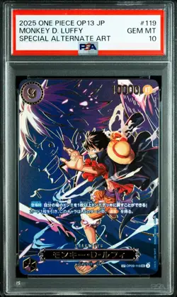 PSA 10 Monkey D. Luffy (SP Alt Art) OP09-119 SEC ONE PIECE Card 2025 Japanese JP - Image 1