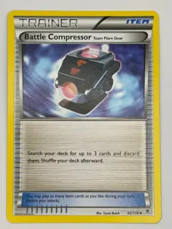 Battle Compressor Team Flare Gear 92/119 NM/M UC Phantom Forces Pokemon - Image 1