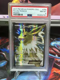 Pokemon Jolteon EX 028A/083 Mega Powers Collection Promo Holo PSA 8 2017 - Image 1