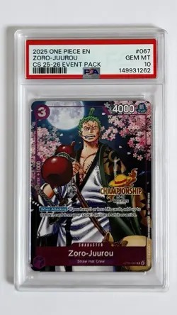 One Piece CCG Zoro-Juurou CS 25-26 Event Pack OP05-067 Foil Rare PSA 10 - Image 1