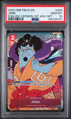 2024 ONE PIECE ENGLISH VERSION 1ST ANNIVERSARY SET #005 JINBE PSA 10 - Image 1